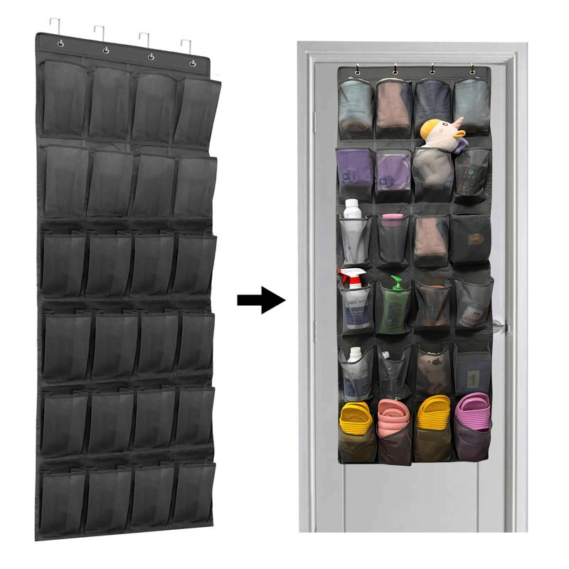 Grid Organizer: Oversized Door Hanging Design, 24 Compartments, Up To 40 Lbs Capacity - Perfect For Closets/Accessories_voghion.com