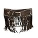 Bohemian Fringe Leather Belt With Western Cowboy Style - Wide Braided Waistband With Studs And Tassels For Men & Women_voghion.com