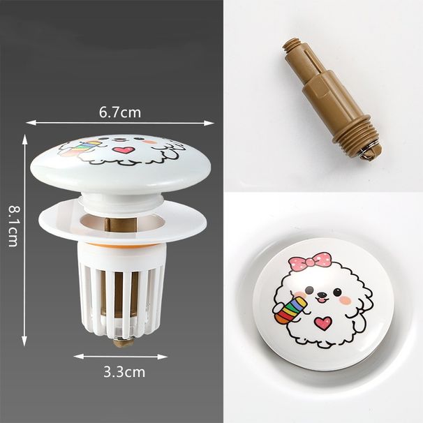 Cartoon Waschbecken Leck Stopper Universal Badezimmer Abfluss Falle Haar Falle Ersatzteile Für Waschbecken Push-Button Pop-Up Core_voghion.com