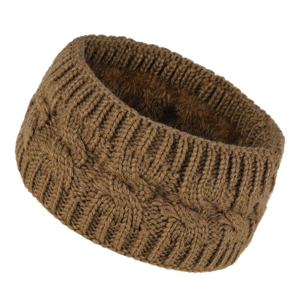 Bandeau en peluche tricoté en laine frite torsadée, couvre-chef élargi pour hommes et femmes, automne et hiver, chaud, sport, oreille_voghion.com
