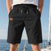 Herren-Freizeitshorts, atmungsaktiv, Polyester, Sommershorts für Sport im Freien, schmale Passform, mehrere Farben: Schwarz, Weiß, Grau, Armeegrün, Khaki, Blau_voghion.com