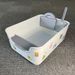 Semi-Enclosed Simple Open Litter Box Thickened Elevated Large Space Anti-Splash Easy-to-Clean Cat Toilet_voghion.com