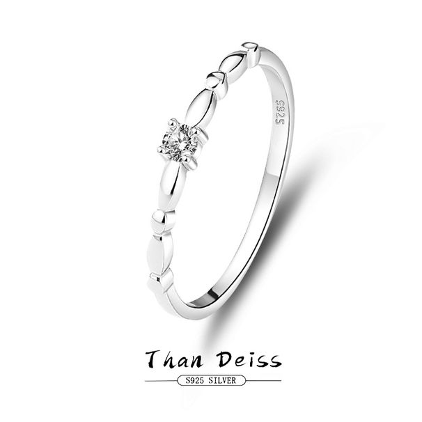 Srebrny pierścionek dla kobiet w stylu wegetariańskim, prosty i modny styl Instagram, lekki luksusowy pojedynczy_voghion.com