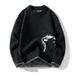 2025 New Cat Jacquard Cute Kitten Black Crew Neck Sweater Design Sense Jacket Men's Couple Cartoon Top_voghion.com