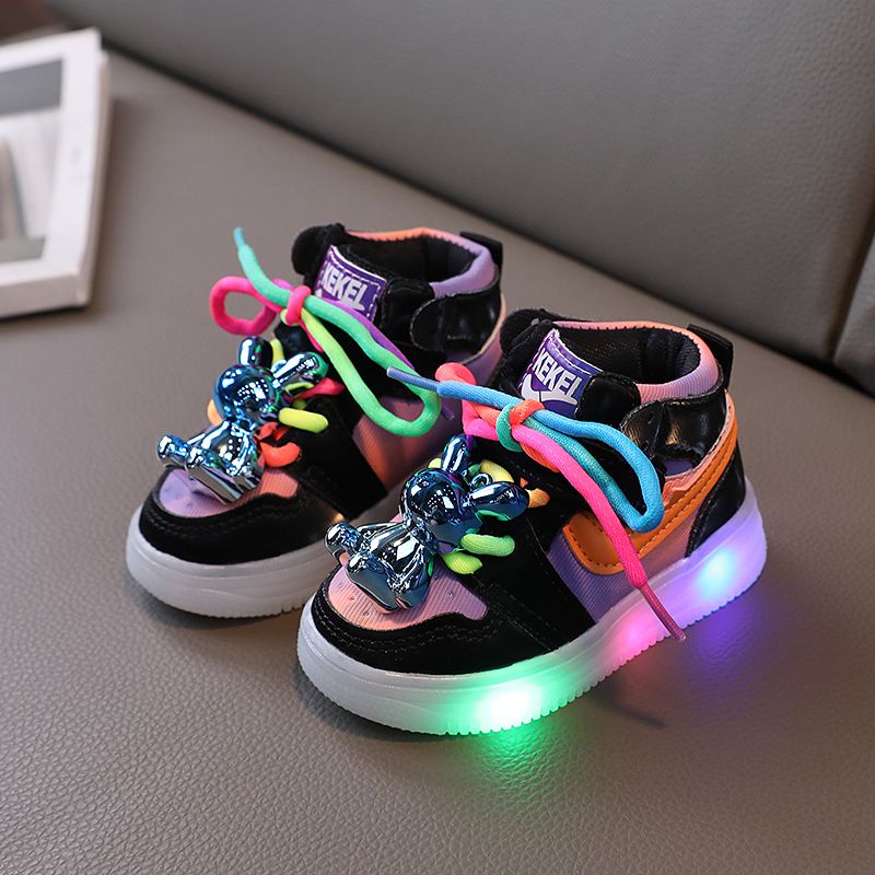 Kid's Clothing New spring and autumn light-up baby shoes for boys and girls, high-top sneakers for 1-6 years old,  casual LED light sneakers_voghion.com