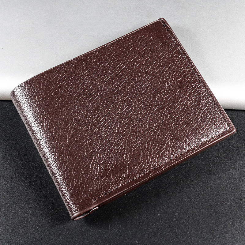 Heiße Verkäufe Herren-Geldbörse aus echtem Leder, Herren-Geldbörsen, Premium-Produkt, echte Rindsleder-Geldbörsen für Männer, kurze schwarze Geldbörsen_voghion.com