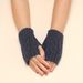 Gants en laine tricotée tendance coréenne pour femmes, sans doigts, avec ouverture pour les doigts en forme de losange et ouverture pour les doigts._voghion.com