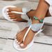 Women's summer new flat bottomed pvc beach flip flops sandals non slip crystal bow_voghion.com