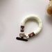 Ins Autumn Winter Color-Block Plush Wristband Short Universal Phone Lanyard Pendant Wrist Clip Keychain_voghion.com