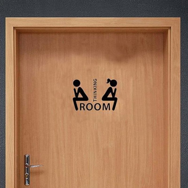 Creative Man Woman Pattern Washroom Toilet WC Bathroom Door Sticker DIY Decal_voghion.com