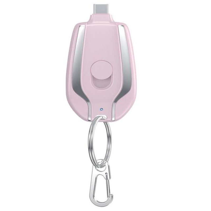1500 mAh Mini Power Emergency Pod raktų pakabuko įkroviklis su C tipo itin kompaktišku mini baterijų paketu greito įkrovimo atsarginiu maitinimo bloku_voghion.com