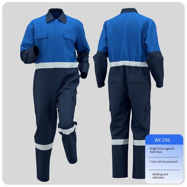 Reflektierender Arbeitsoverall für Herren – Atmungsaktiver Mechaniker-Overall aus Polyester (S-3XL) – Gut sichtbare Werft- und Baukleidung_voghion.com