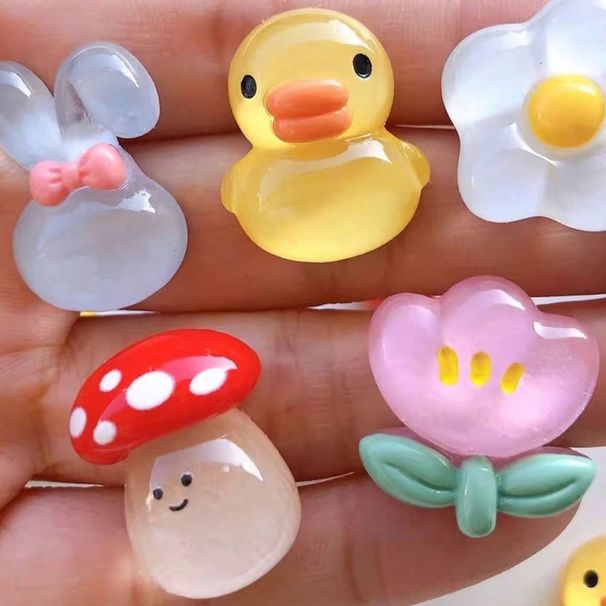 10pcs Transparent Duck, Rabbit, Mushroom, Flower Shoe Charms Decorations, Fish, Crab, Octopus, Seahorse Shape,Suitable For Clogs, Beach Sandals_voghion.com