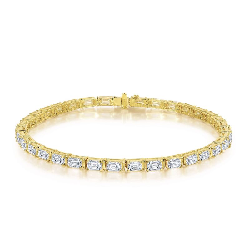 High End Gold Full Diamond Bracelet Inlaid With Cultured Diamond Emerald Tennis Chain High End Jewelry 0.1 Carat Bracelet_voghion.com