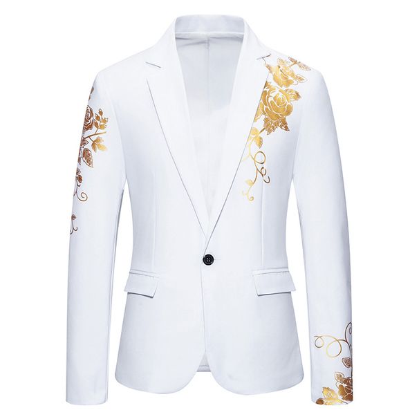 Herrenbekleidung Herrenblazer mit Bronzing-Print Amazon Herrenhochzeitsanzug im lässigen Slim Fit auf Lager X10_voghion.com