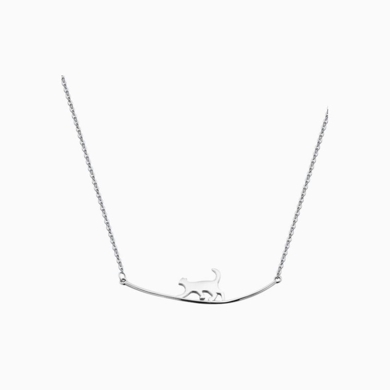 Collana con piccolo gatto per donna, design unico, graziosa catena per clavicola, stile Ins, moda semplice e delicata_voghion.com