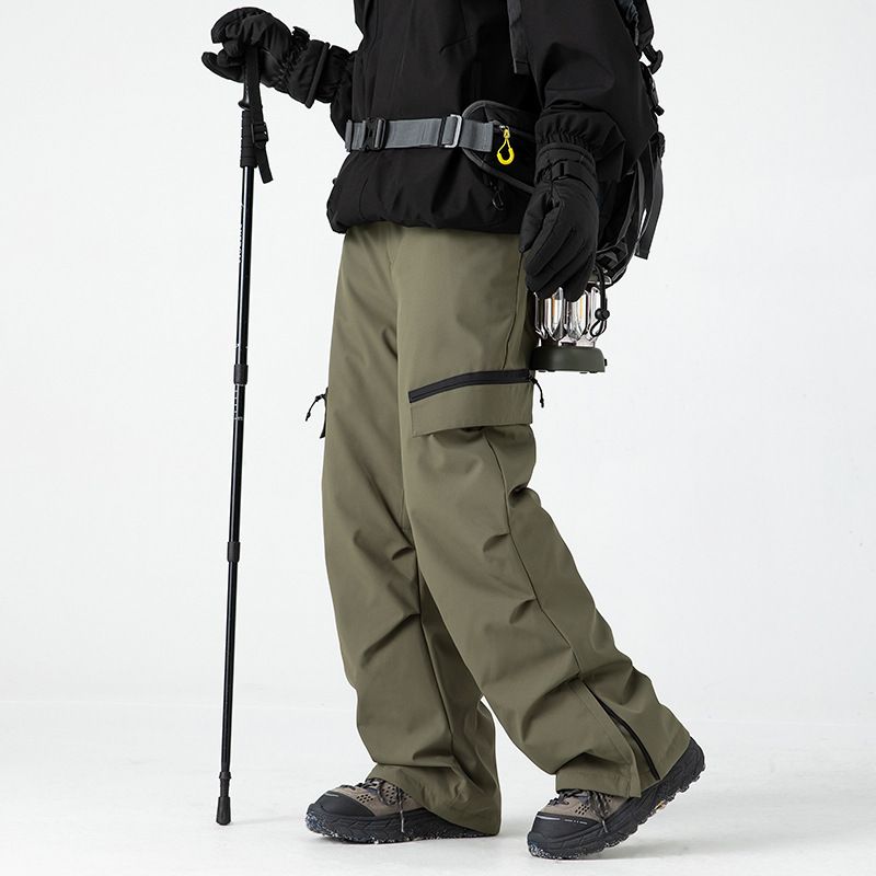 Pantalones de esquí aislantes para hombre y mujer: modernos pantalones de plumón resistentes al viento para deportes de invierno y aventuras urbanas (blanco glaciar, verde bosque y negro obsidiana)._voghion.com