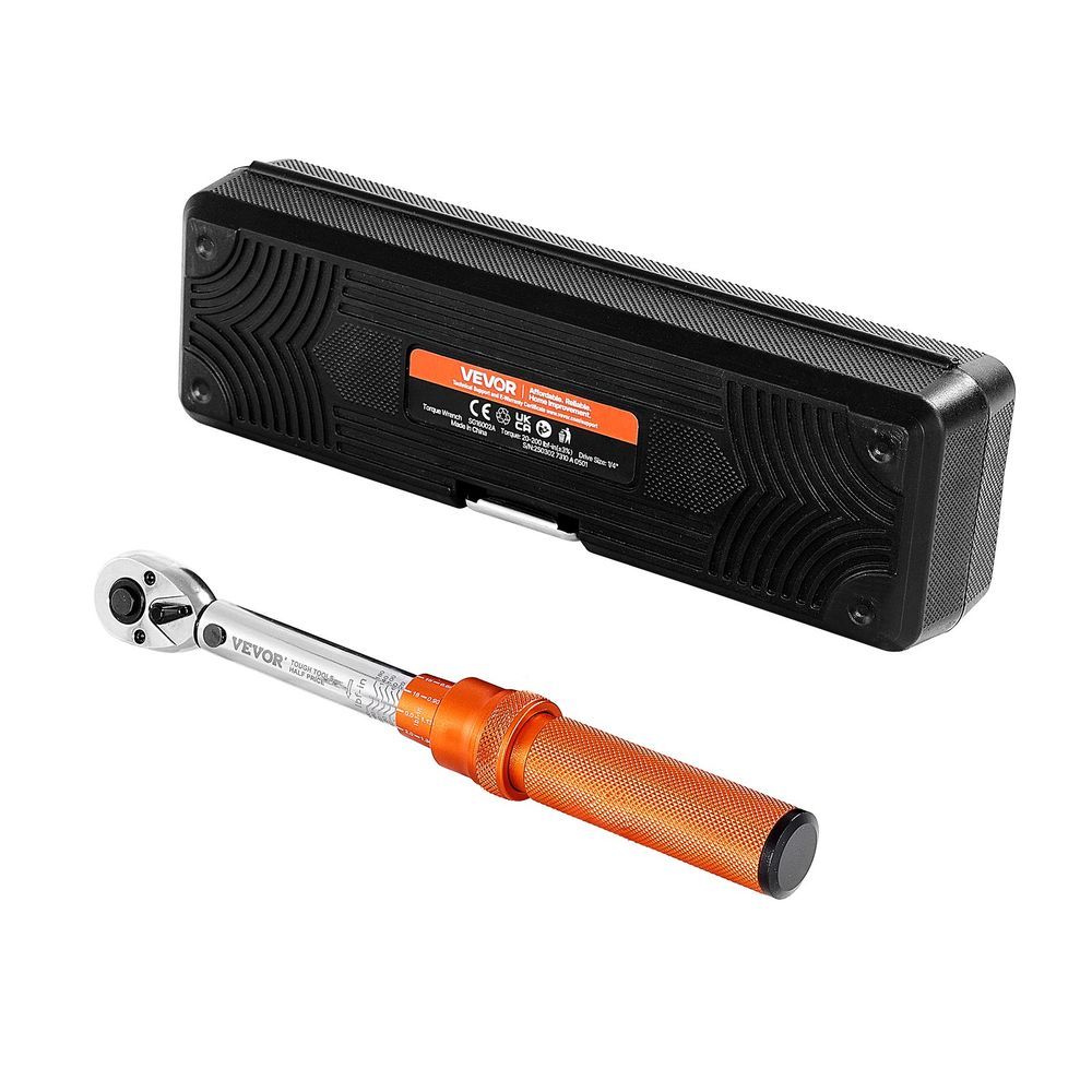 Click Torque Wrench Set 1/4 Inch Drive 20-200lbf-in /2.3-22.6N.m 72-Tooth Orange_voghion.com