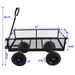 (Black Solid Wheels Wagon Cart) Solid Wheels Tools Cart Wagon Cart Garden Cart Trucks Make It Easier To Transport Firewood_voghion.com