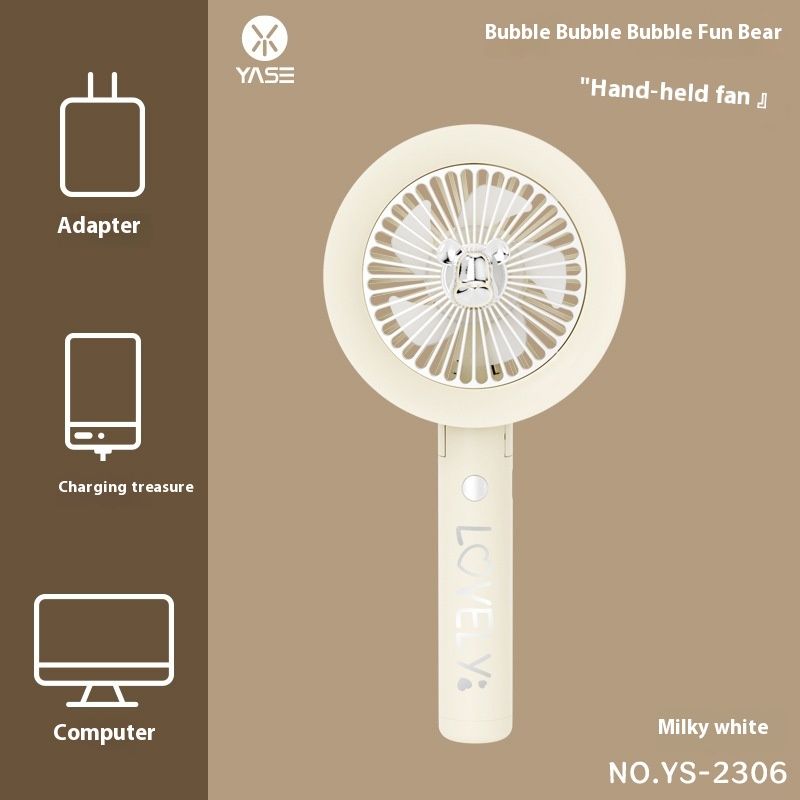 Tragbarer Faltventilator, USB-Aufladung auf dem Schreibtisch, lange Akkulaufzeit, mehrere einstellbare Stufen, kleiner Handventilator_voghion.com