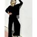 Abbigliamento da donna Pantaloni a gamba larga lavorati a maglia Tuta Maglione Pullover Pantaloni casual da donna Temperamento Tuta a due pezzi_voghion.com