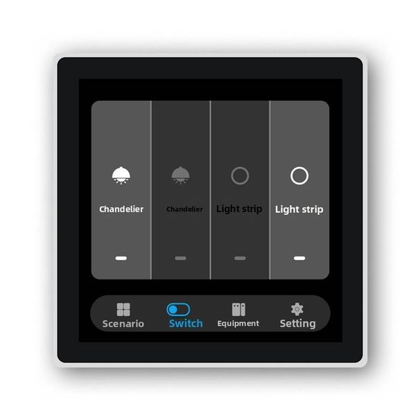 4 Way ZIGBee Touch Screen Smart Switch + Scene Switch Two In One Function Supports Tuya System Intelligence_voghion.com