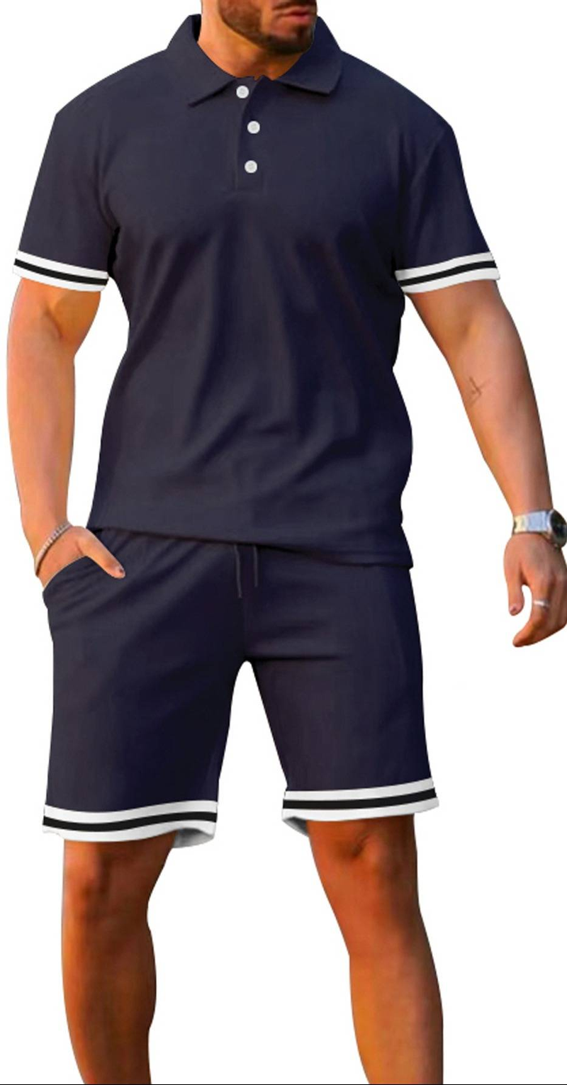 Vêtements d'été pour hommes, short à manches courtes et cordon de serrage, deux pièces de sport_voghion.com