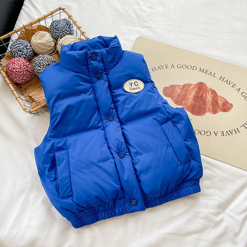 Gebroken maat, dons verdikte bovenkleding, meisjes baby mouwloos vest, winterkleding, kinderkleding_voghion.com