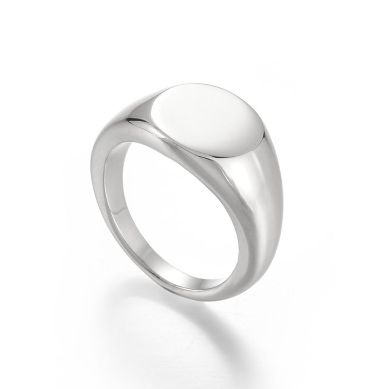 Elegante anello in acciaio inossidabile - Finitura in titanio ipoallergenico galvanizzato oro 18 carati, design minimalista a forma di U, fascia unisex impilabile_voghion.com
