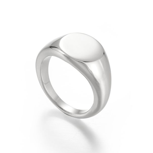 Elegante anello in acciaio inossidabile - Finitura in titanio ipoallergenico galvanizzato oro 18 carati, design minimalista a forma di U, fascia unisex impilabile_voghion.com