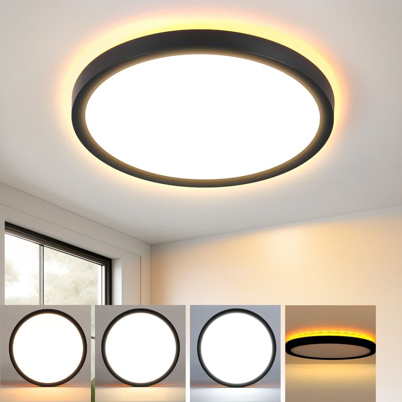 Deckenlampe LED Deckenleuchte Flach - Schlafzimmerlampe 22CM Badezimmerlampe 18W Küchenlampe Schlafzimmer Flurlampe Badlampe 3000K - 6500K_voghion.com