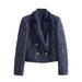 Women's clothing 2023 autumn new item texture double breasted temperament suit jacket long sleeved_voghion.com