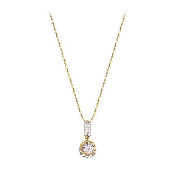 Colier VENUS Sier Sterling Flash Diamond cu pandantiv la modă cu cristale de zirconiu și picătură de apă, lanț de claviculă pentru femei_voghion.com