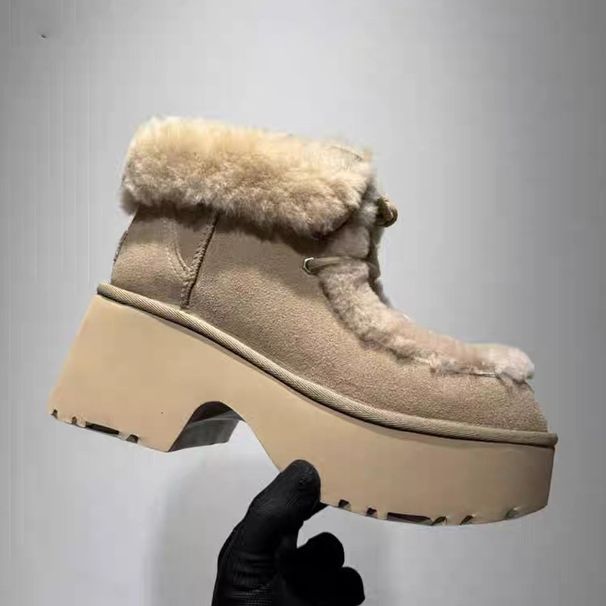2025 Autumn Winter Fleece-Lined Comfortable Height-Increasing Snow Boots For Petite Women, 7CM Increase_voghion.com