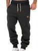 Men's Brushed Fleece Sweatpants With Cuffed Hem - Warm, Comfortable & Stylish Casual Workwear Pants_voghion.com