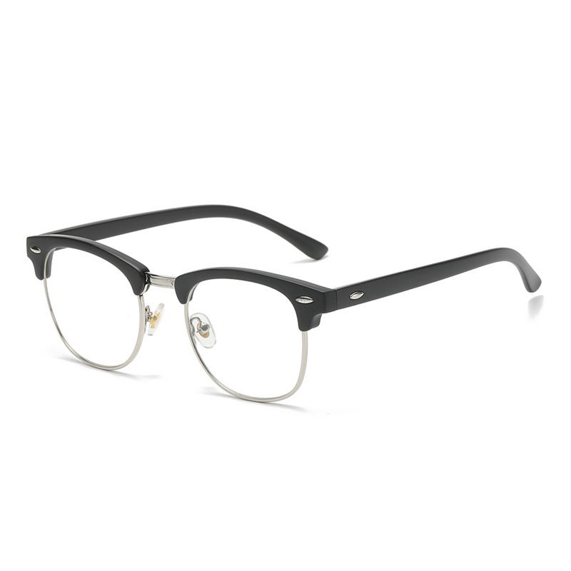 Sunglasses 1pc with the same glasses nerd myopia oval small frame retro leopard Korean vegetal plain glasses_voghion.com