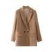 Women's Fashion Temperament Wind Two-button Suit Jacket_voghion.com