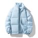 Solid Color Stand Collar Down Cotton For Men And Women 2024 New Winter Thickened Warm Trendy Casual Couple Puffer Jacket_voghion.com