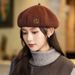 Autumn Winter Casual Versatile Beret Korean Fashion Retro Large Head Circumference Octagonal Windproof British Style_voghion.com