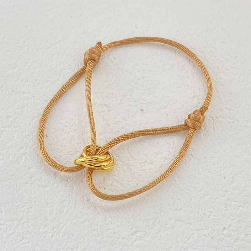 Lucky Red Rope, kultaa, huippuluokan saumaton kolmirenkainen pariranneke, muodikas lisävaruste_voghion.com