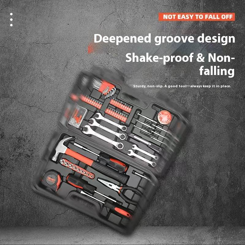 Trousse à outils multifonctions de 146 pièces avec boîte à outils en plastique et poignée pour la réparation à domicile, l'entretien automobile et les projets de bricolage._voghion.com
