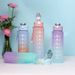 Gradient Frosted Water Bottle With Time Marker & Straw - Leakproof BPA-Free Sports Bottle For Hydration Tracking_voghion.com