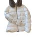 Raccoon Fur Collar 90% Goose Down Jacket Slim Waist High-End Women's Short Coat Winter White_voghion.com