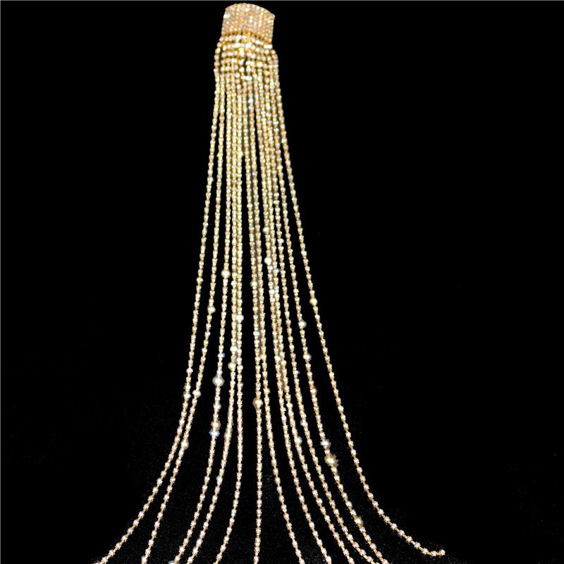 New Product Personalized Tassel Water Diamond Instagram Internet Celebrity Same Style Tail Chain Jewelry Hair Band_voghion.com