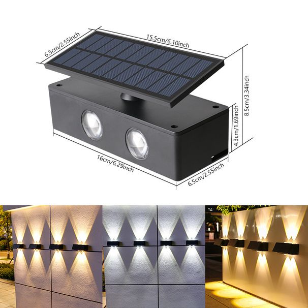 Solar-Powered Wall Washer Lights With Adjustable Lenses – Warm & White LED – Waterproof Outdoor Lighting For Gardens, Villas, And Facades_voghion.com