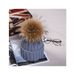 Autumn And Winter Solid Color Crimped Knitted Hat Korean Version Raccoon Fur Ball Wool Thickened Thermal Fur Hat_voghion.com