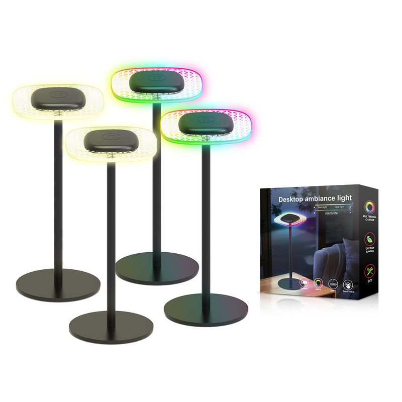 RGB Fantasy Gaming Atmosphere Light LED Square Ładowanie Biurko Lampa Typ C Ładowanie Atmosphere Light_voghion.com