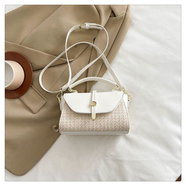 【Neu eingetroffen】Hanhel Small für Damen, neue modische Textur-Umhängetasche 2025, Sommer-Schultertasche aus gewebtem Stroh_voghion.com