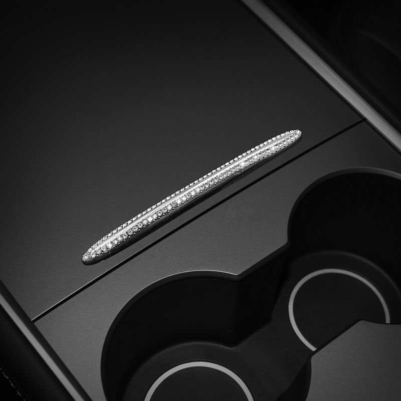 Potrivit pentru modificările interioare ale modelului Tesla, volan, mâner ușă, autocolant decorativ cu diamant pentru sigla mașinii_voghion.com