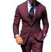 Burgunderroter Business-Freizeitanzug für Herren. Dreiteiliger Bankett-Hochzeitsanzug für den Bräutigam und Trauzeugen_voghion.com
